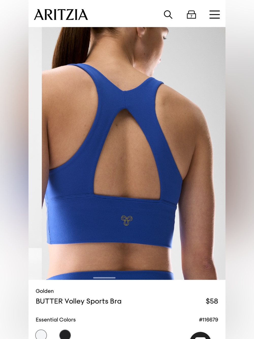 Blue Aritzia volley bra size small - Picture 2 of 5